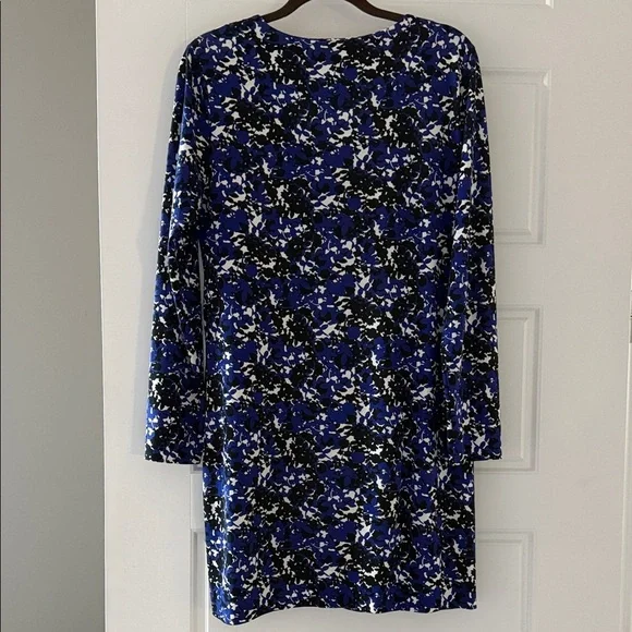 Diane Von Furstenberg Cotton/Silk Reina Mini A-line Dress w/long sleeves Sz-14 - Picture 4 of 11